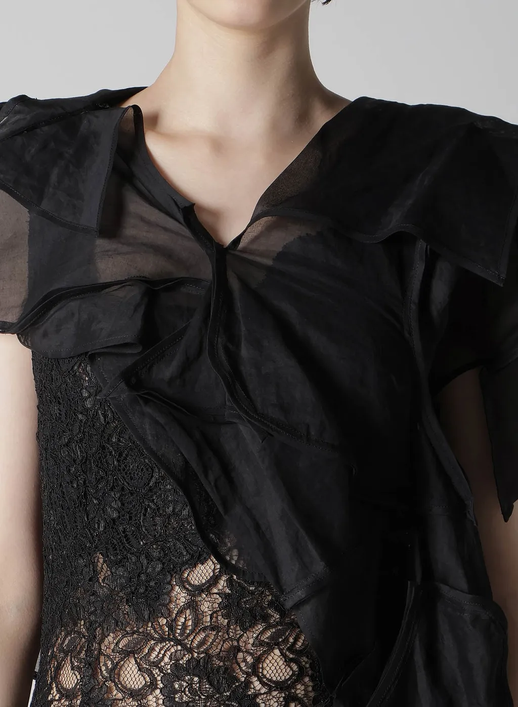 Cotton Organza Lawn Paneled 3D Blouse
