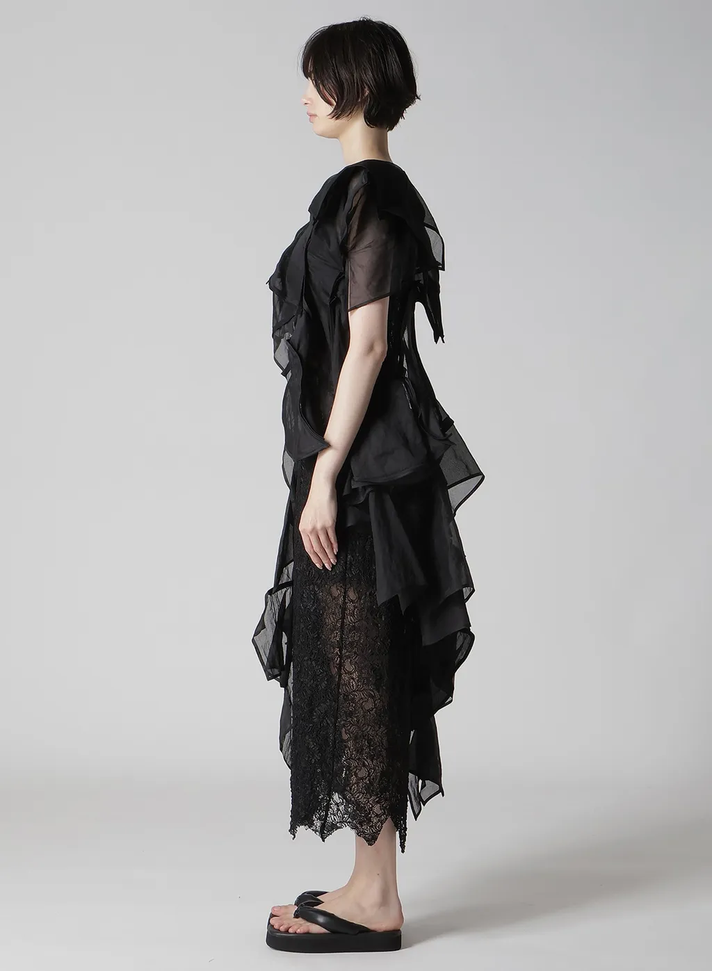 Cotton Organza Lawn Paneled 3D Blouse
