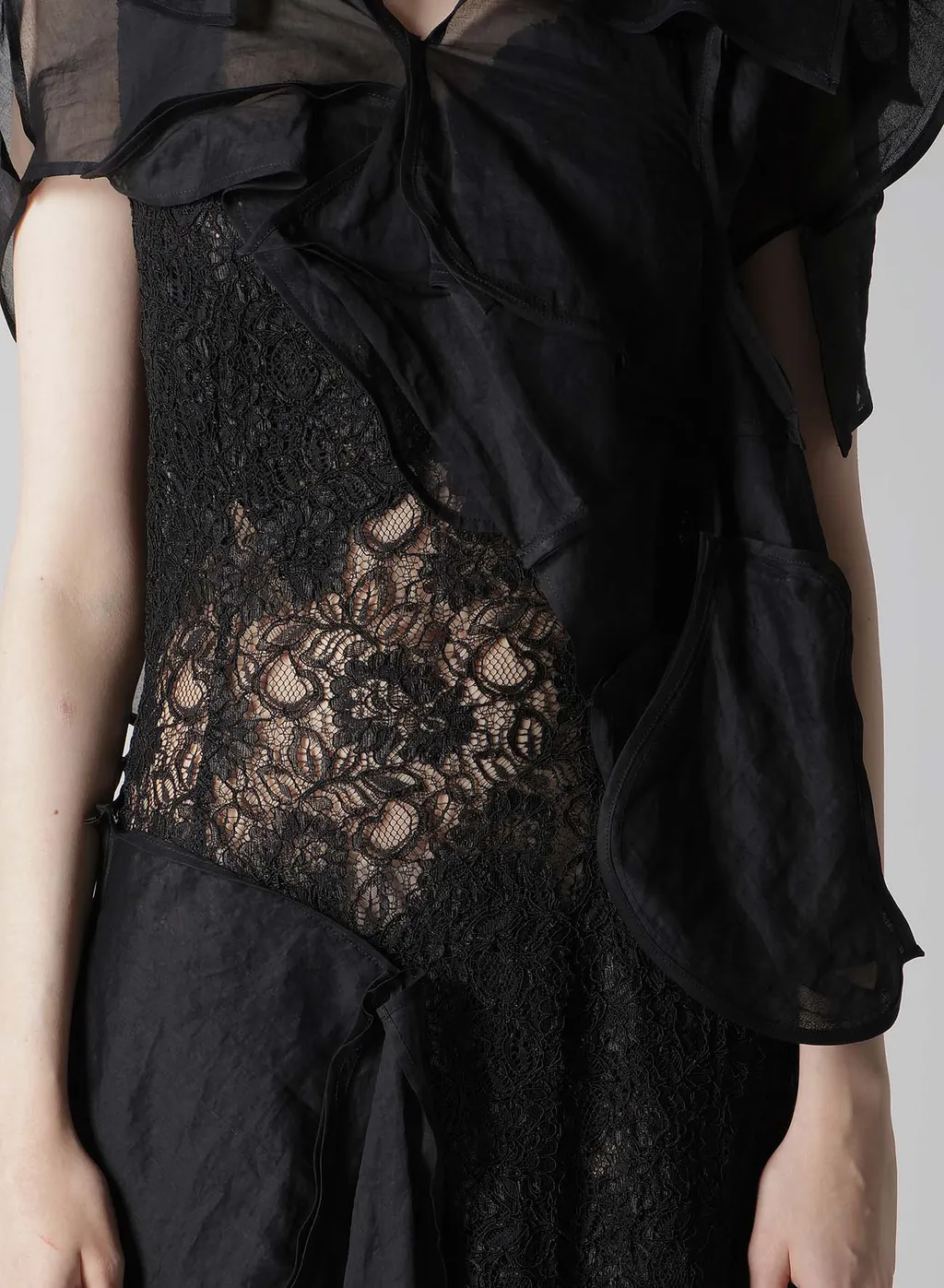 Cotton Organza Lawn Paneled 3D Blouse