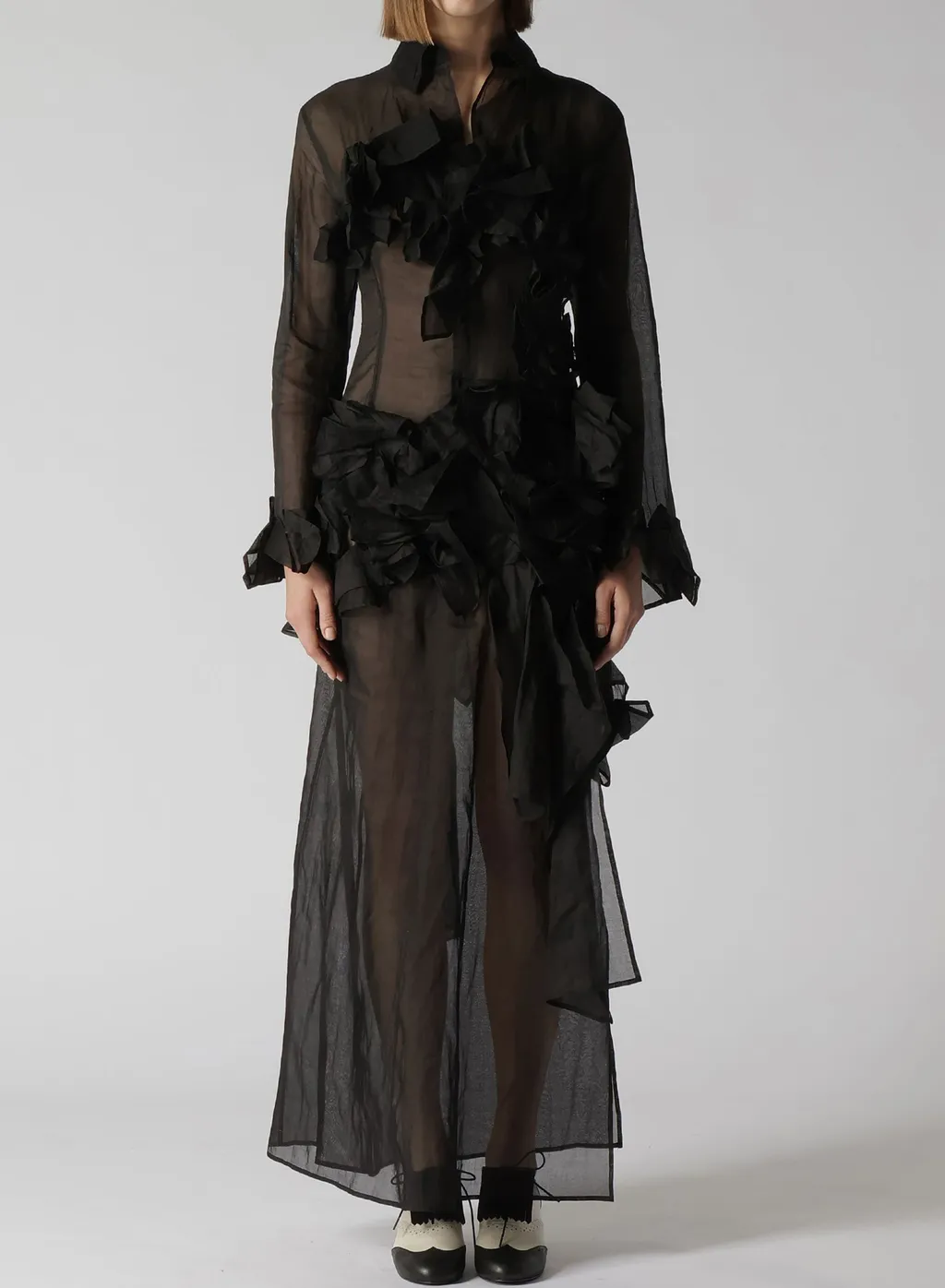 Organza Lawn Folded Shirt Dress