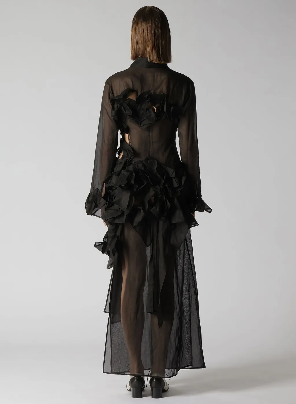Organza Lawn Folded Shirt Dress