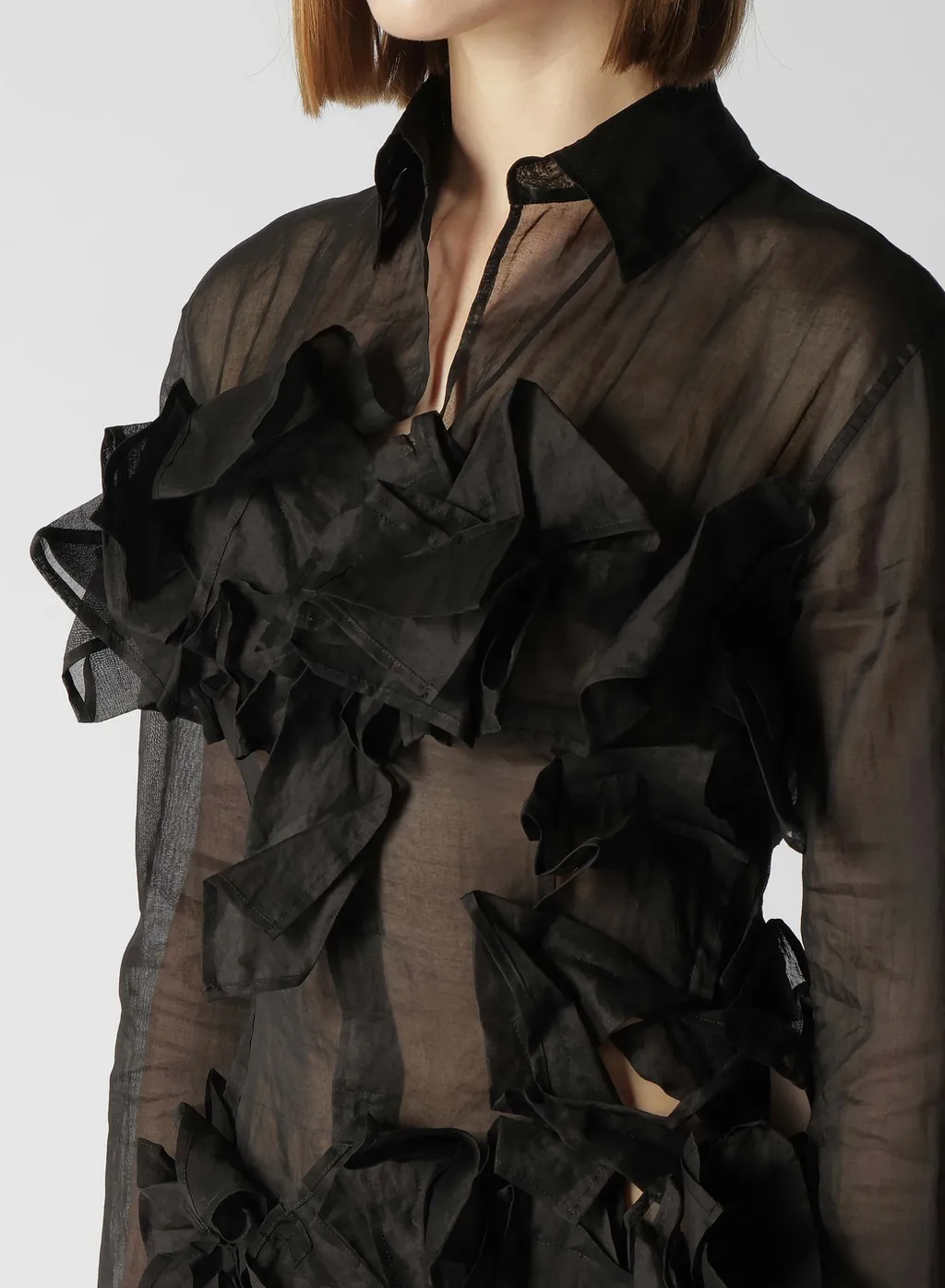Organza Lawn Folded Shirt Dress