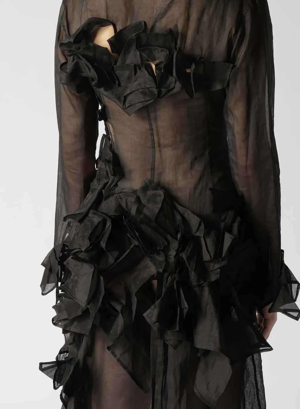 Organza Lawn Folded Shirt Dress