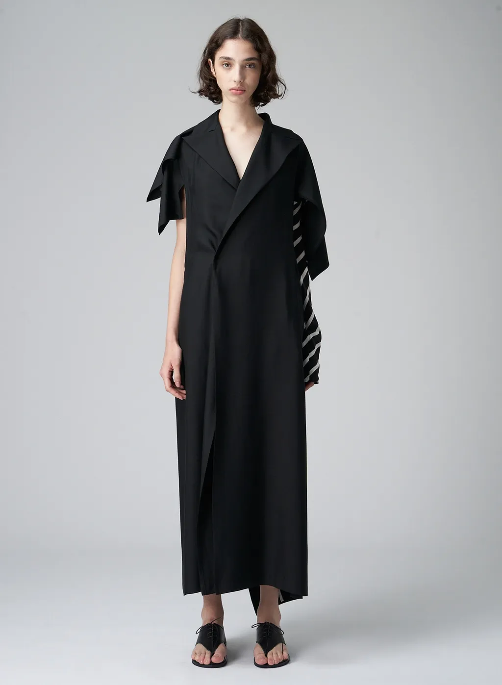 <411/1>+<412/1> Side Open Draped Coat