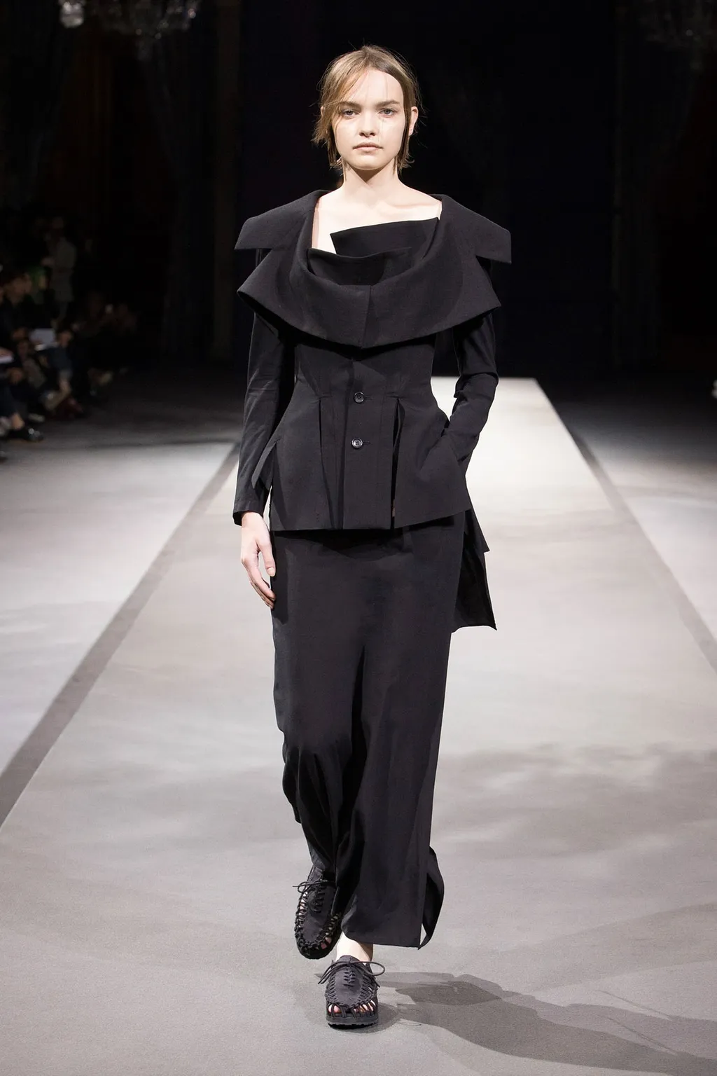 Lace-Up Jacket With Open Neckline