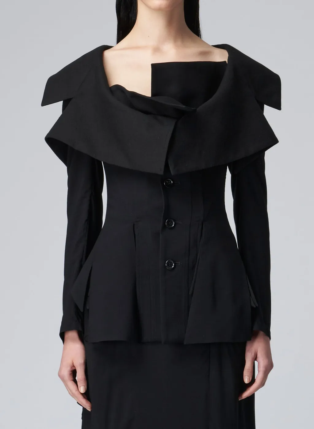 Lace-Up Jacket With Open Neckline