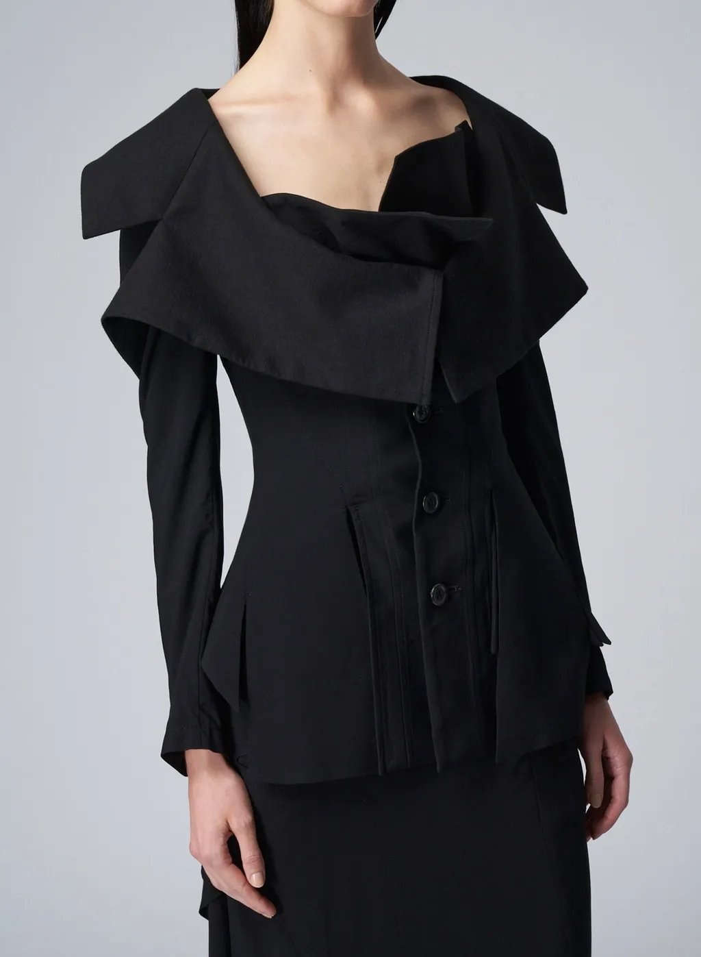 Lace-Up Jacket With Open Neckline