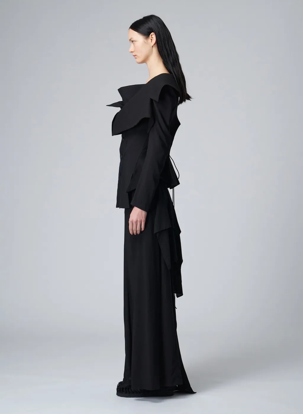 Lace-Up Jacket With Open Neckline
