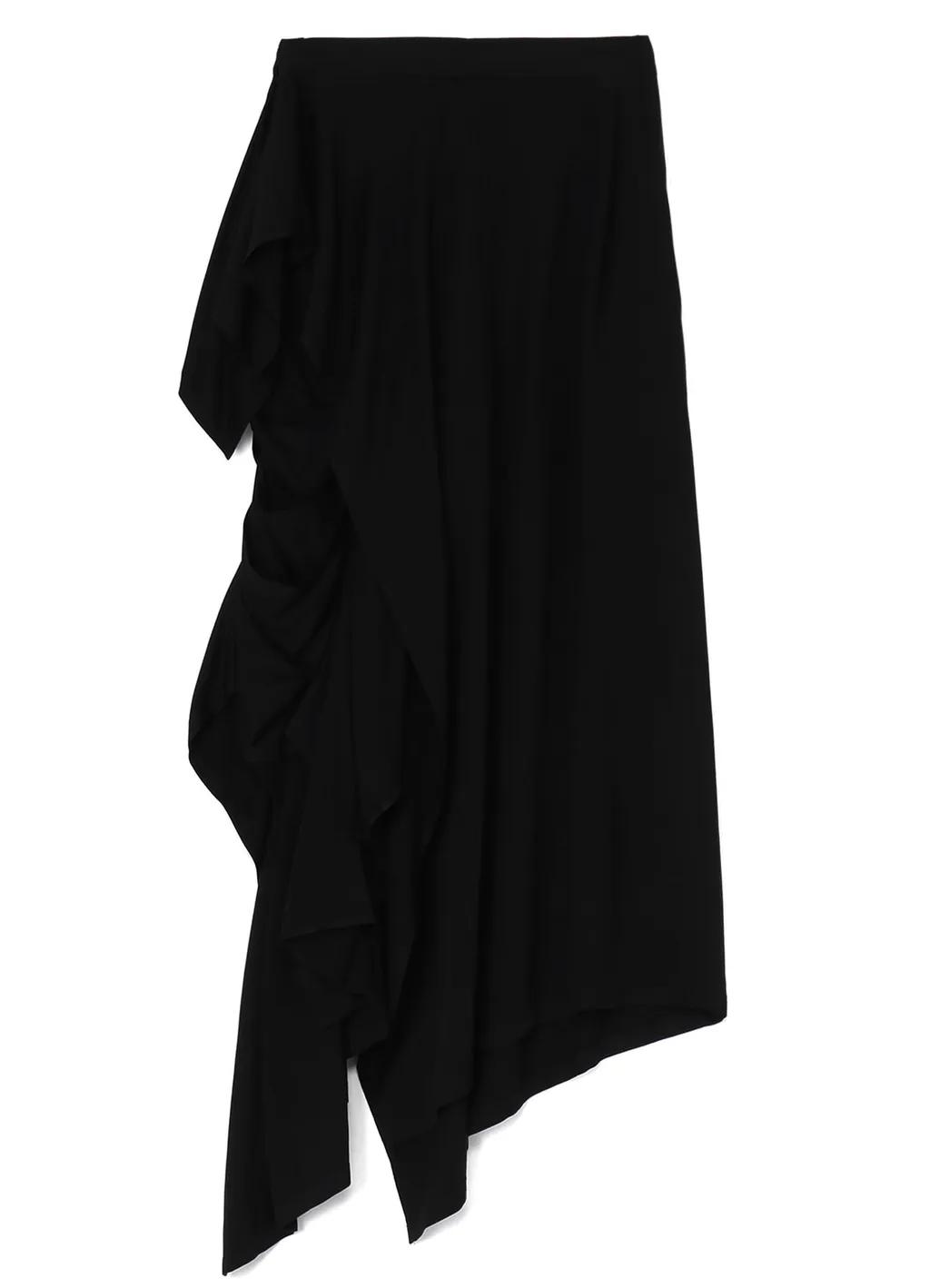 Rayon Satin Pleated Asymmetric Skirt