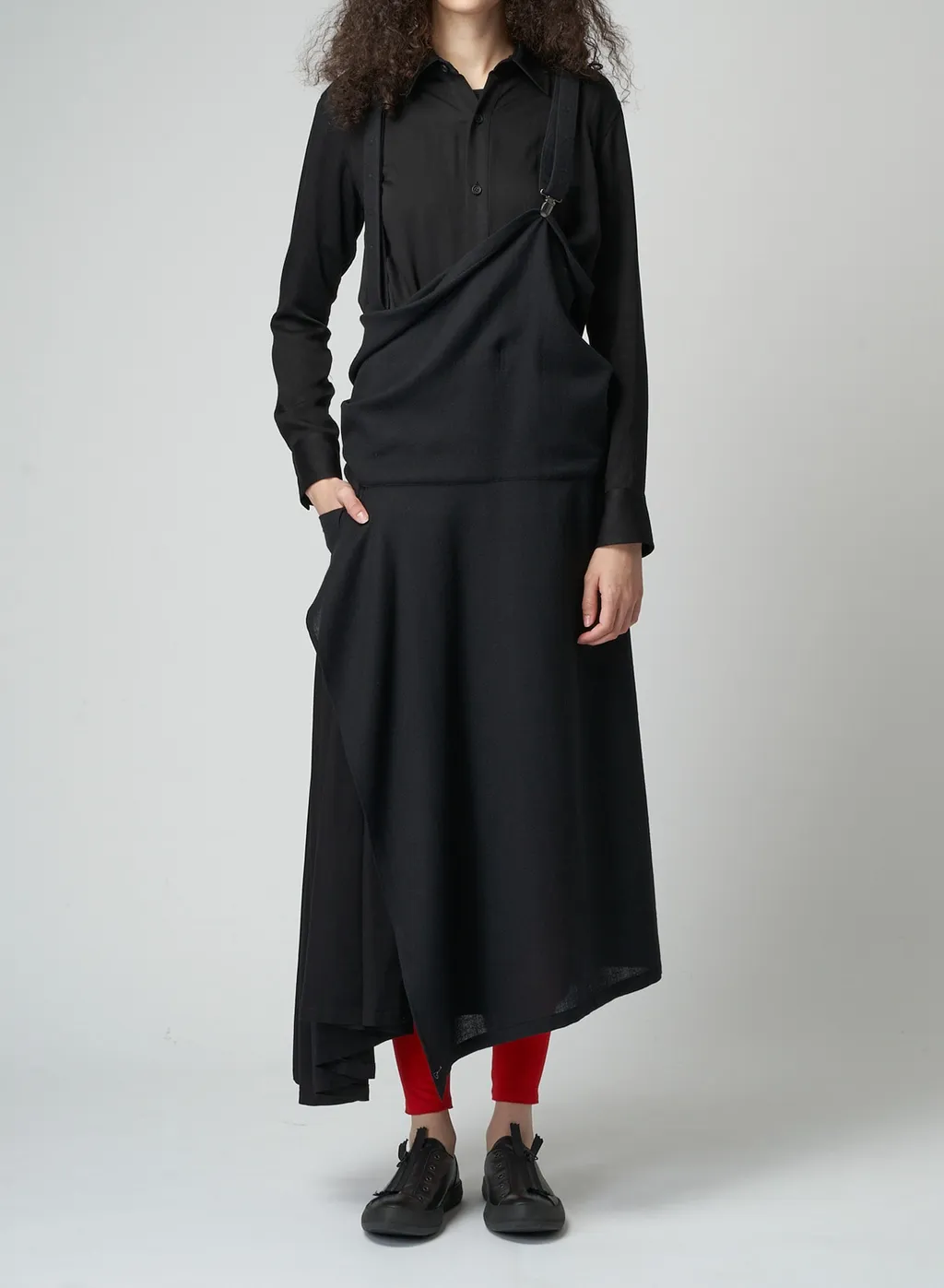 Suspenders Skirt W/Pockets