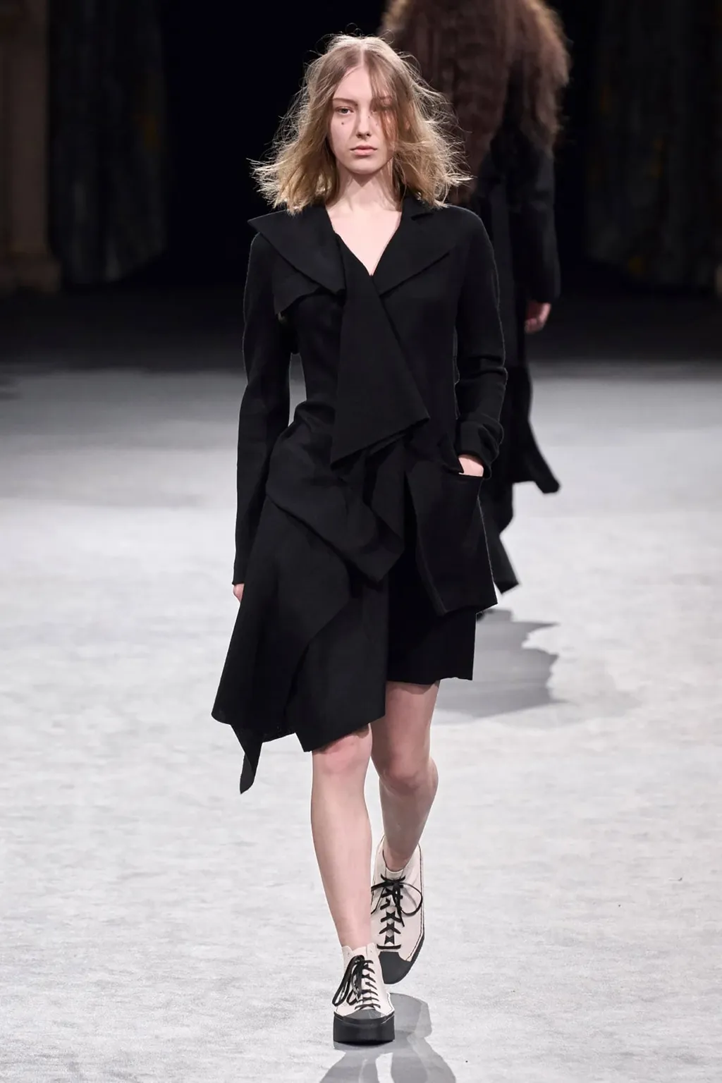 Gauze Herringbone R Draped Short Skirt