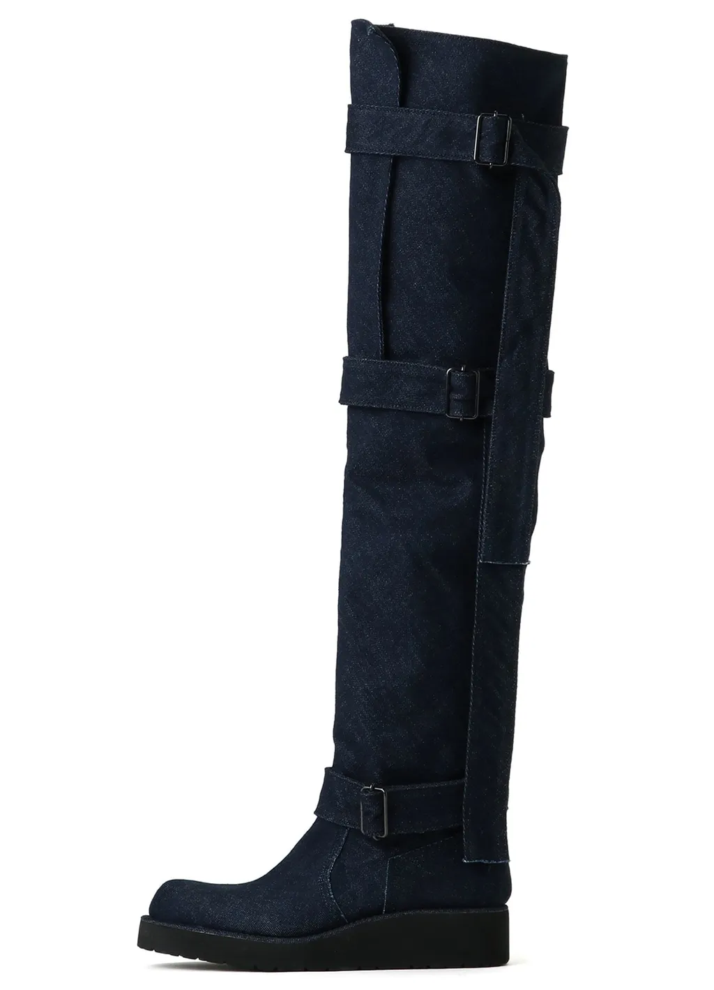 12 Oz Uneven Yarn Denim Long Strap Denim Boots