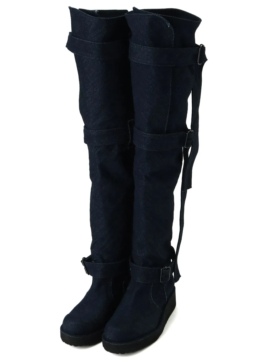 12 Oz Uneven Yarn Denim Long Strap Denim Boots