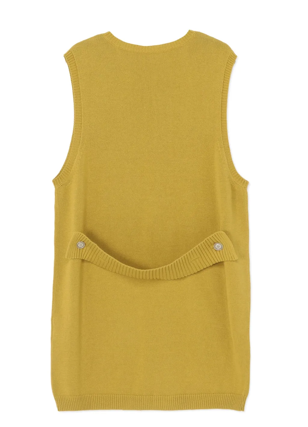 Cotton Linen 30/2 Long Vest With Uneven Neckline