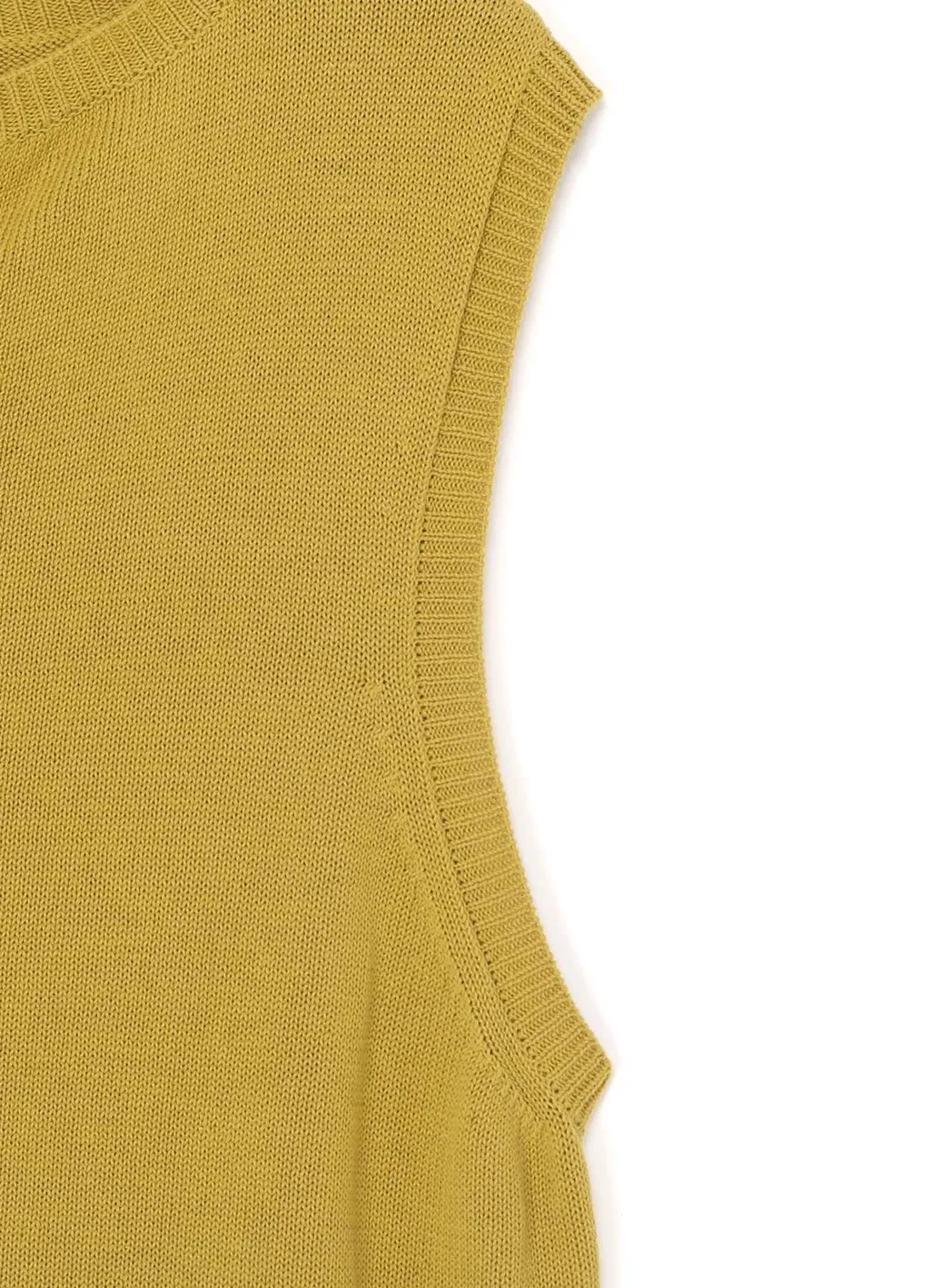 Cotton Linen 30/2 Long Vest With Uneven Neckline