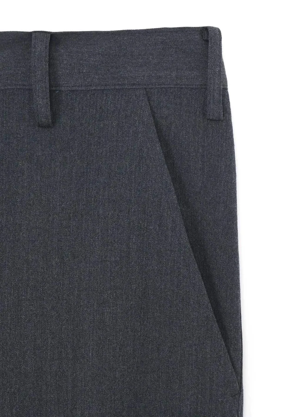 Wrinkled Wool/Rayon Twill Slim Fit Pants
