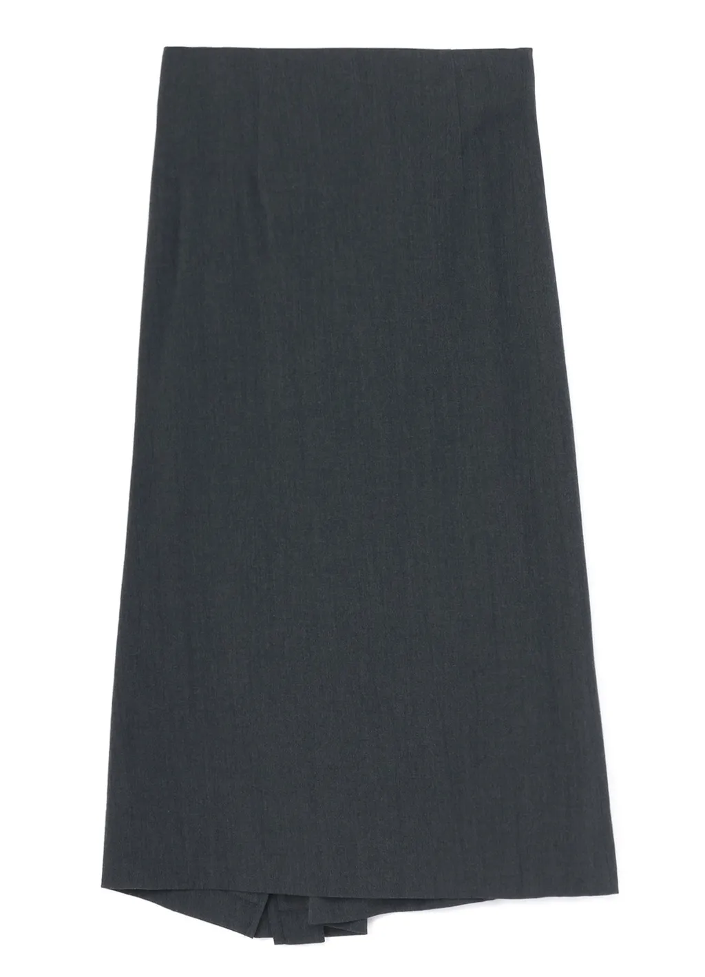Wrinkled Wool/Rayon Twill Pleated Wrap Skirt