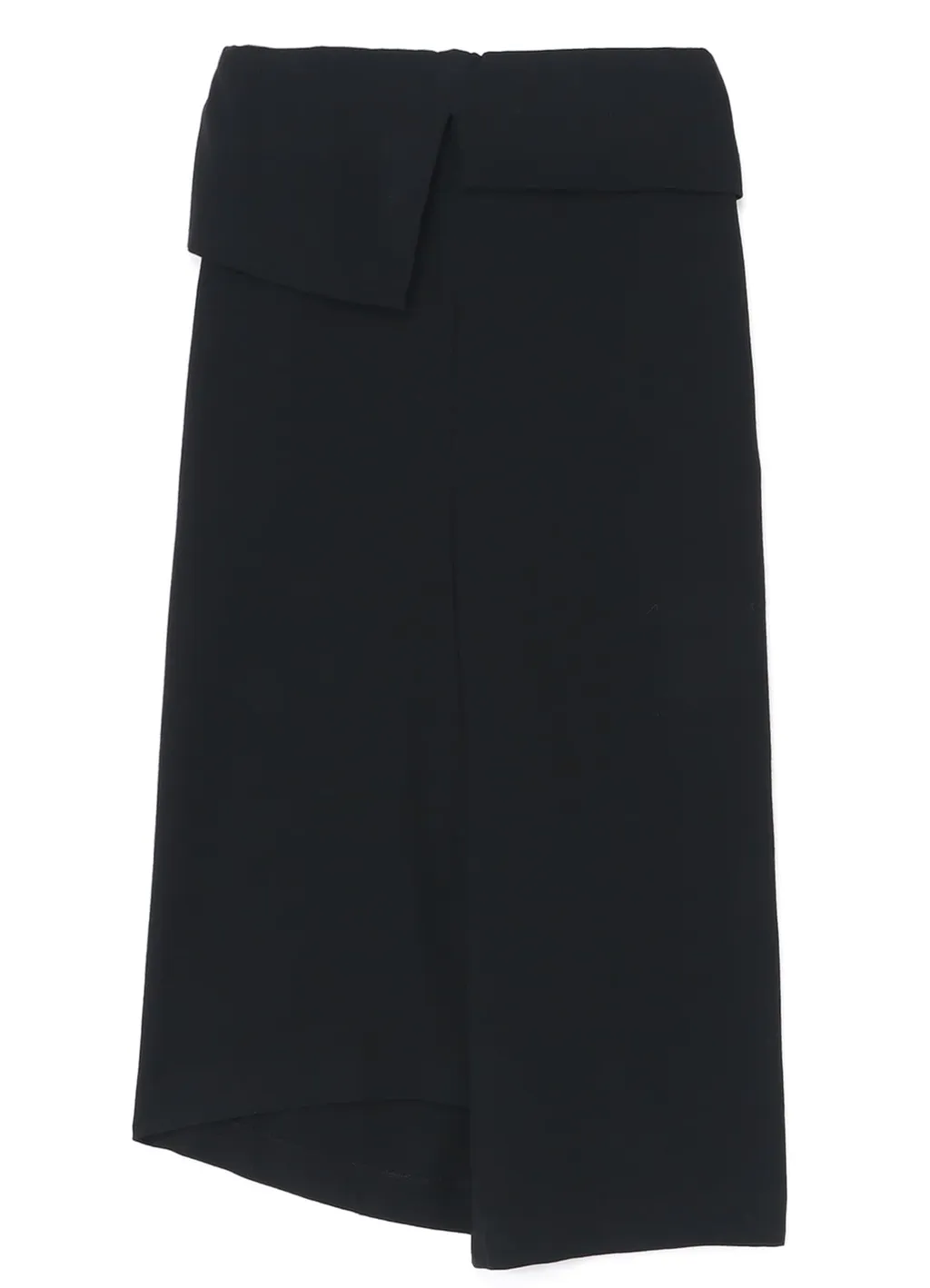Wash-Treated Wool/Rayon Asymmetric Tube Skirt