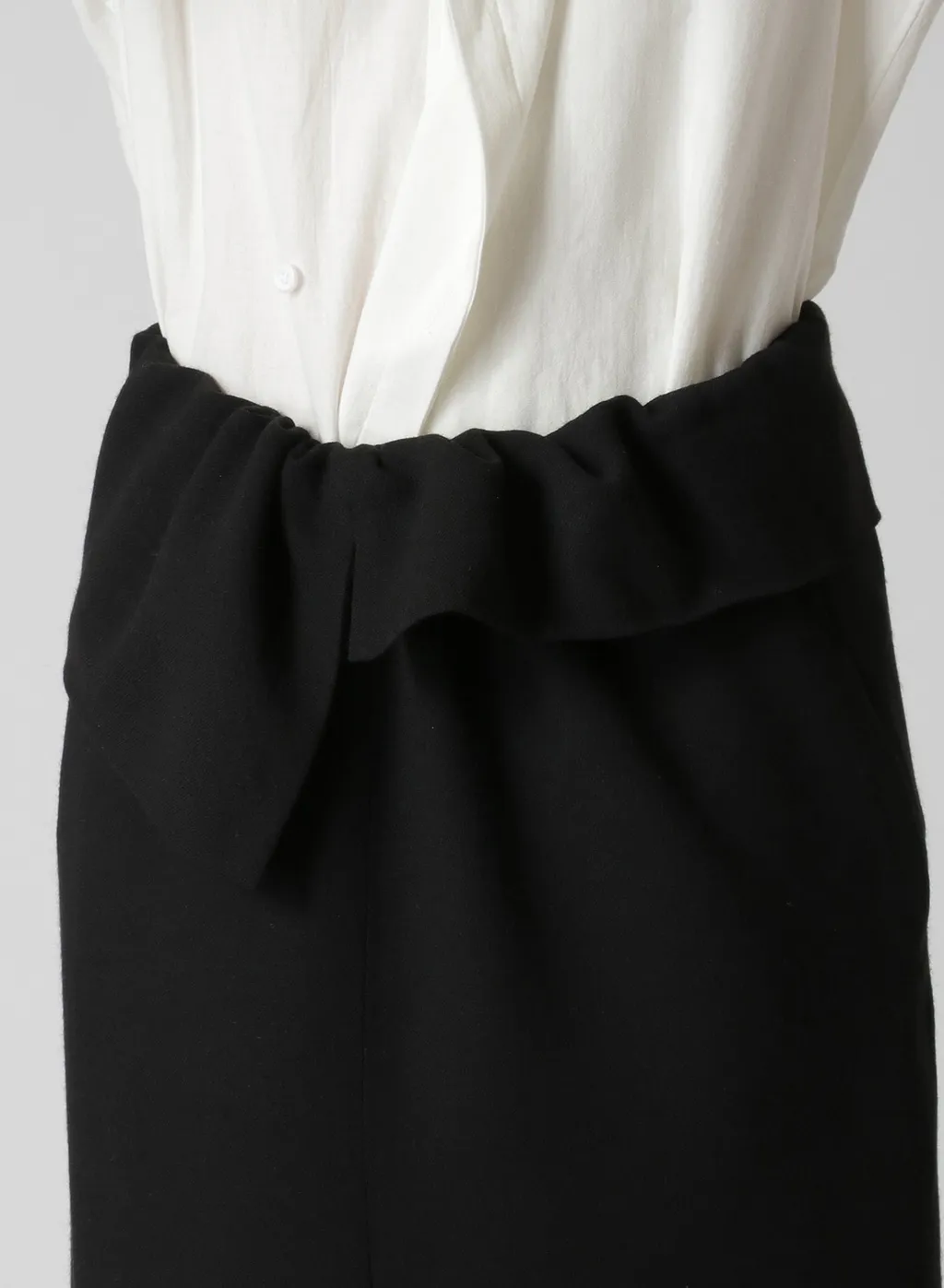 Wash-Treated Wool/Rayon Asymmetric Tube Skirt