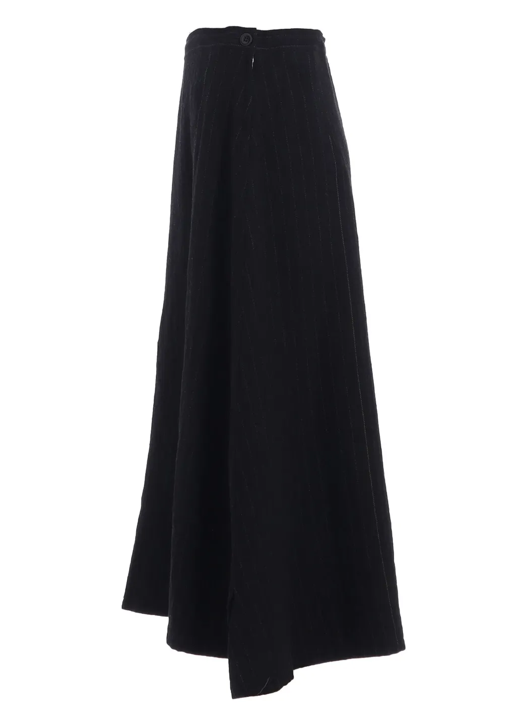 Wool Pinstripe Asymmetric Flare Skirt