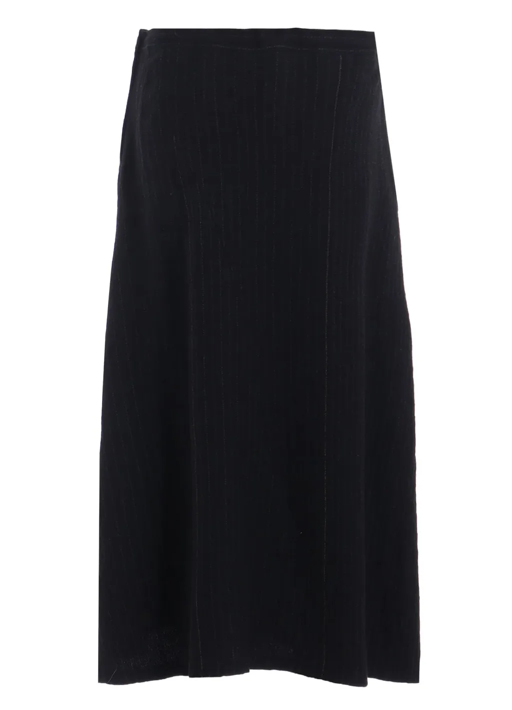 Wool Pinstripe Asymmetric Flare Skirt