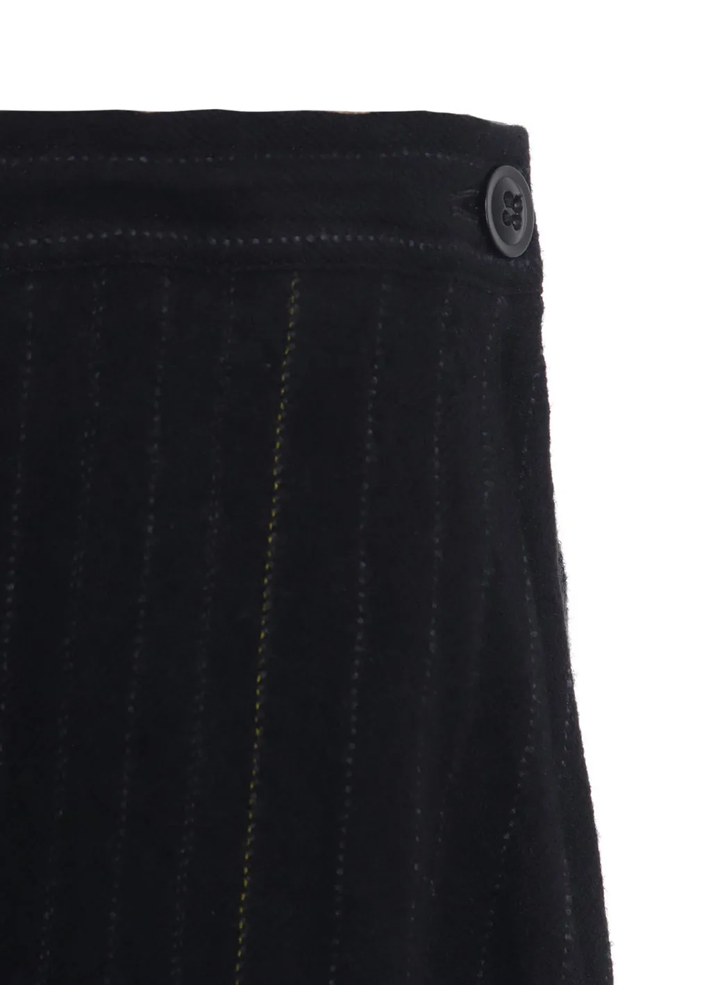 Wool Pinstripe Asymmetric Flare Skirt