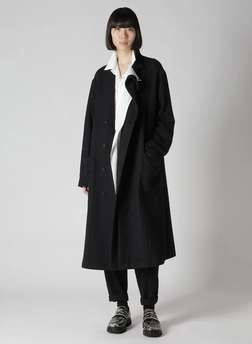 Wool Pinstripe Left Facing Jacket