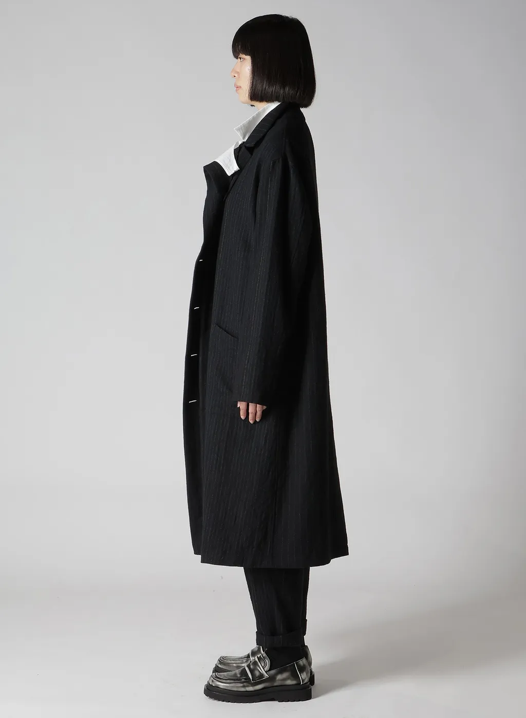 Wool Pinstripe Left Facing Jacket