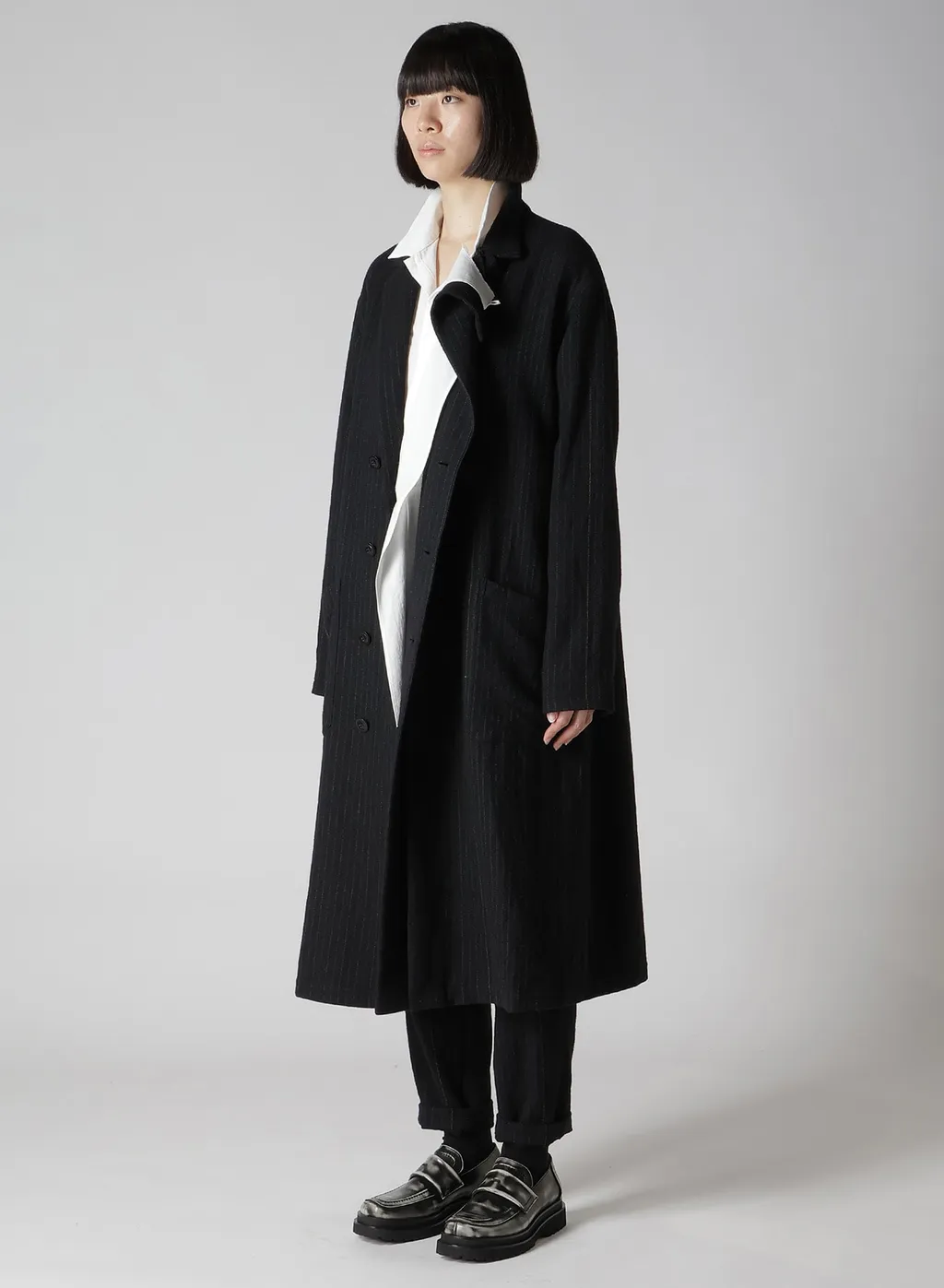 Wool Pinstripe Left Facing Jacket