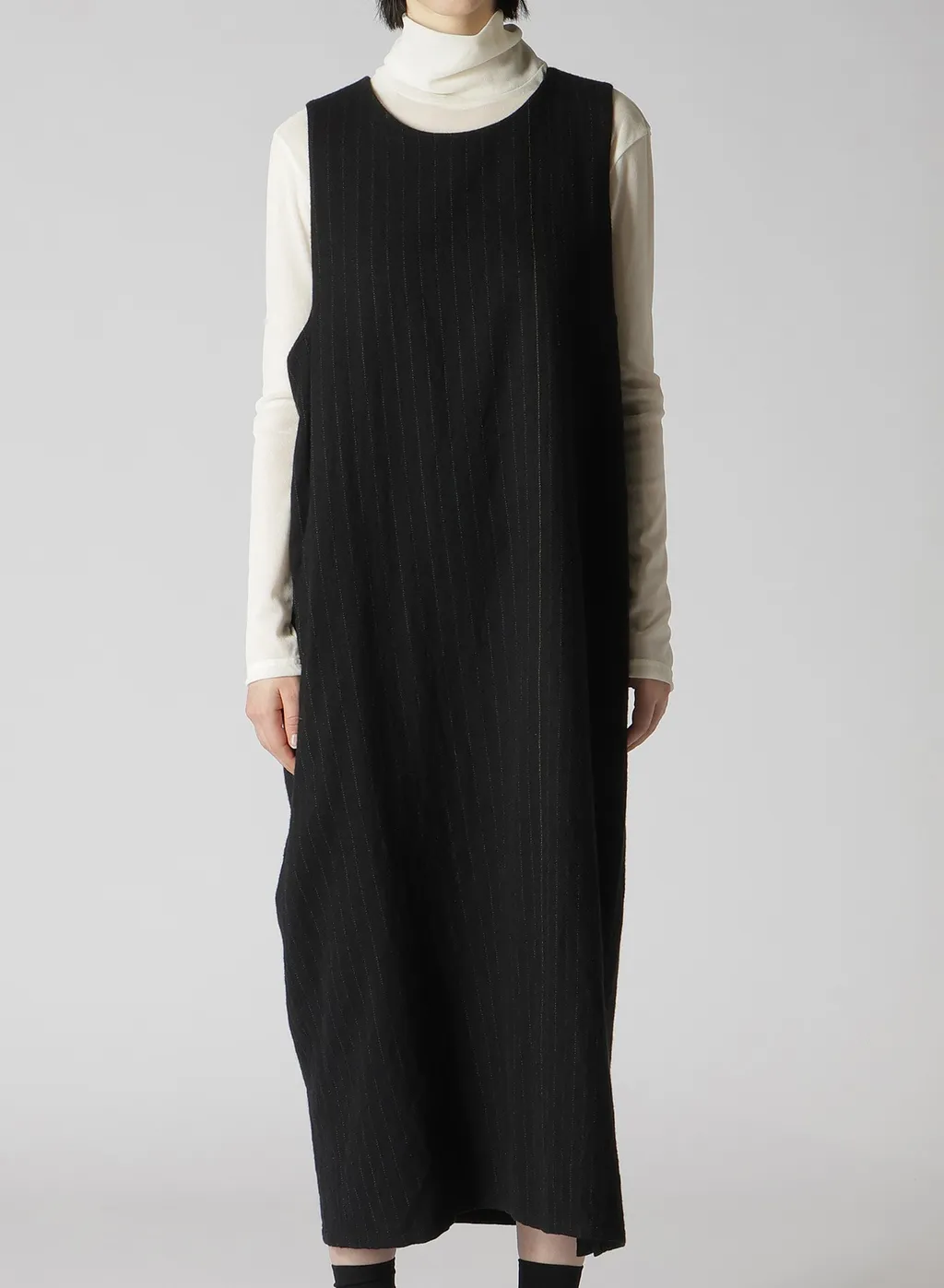 Wool Pinstripe Sleeveless Dress