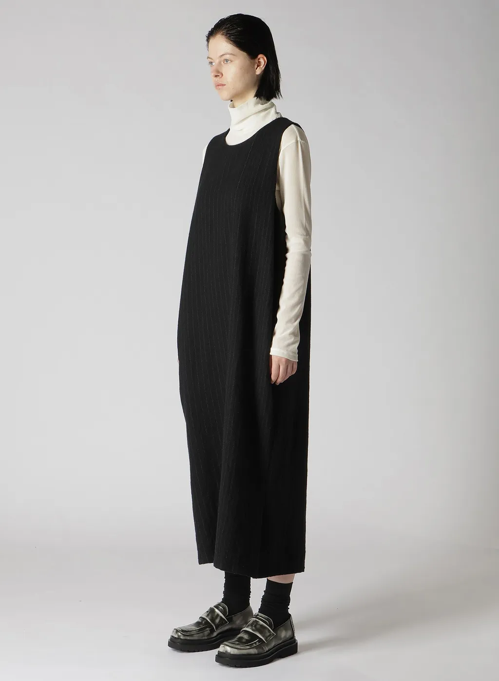 Wool Pinstripe Sleeveless Dress