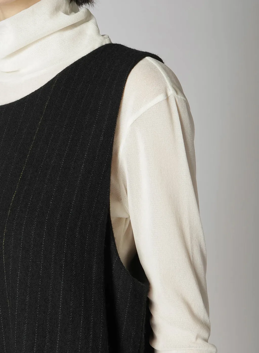 Wool Pinstripe Sleeveless Dress