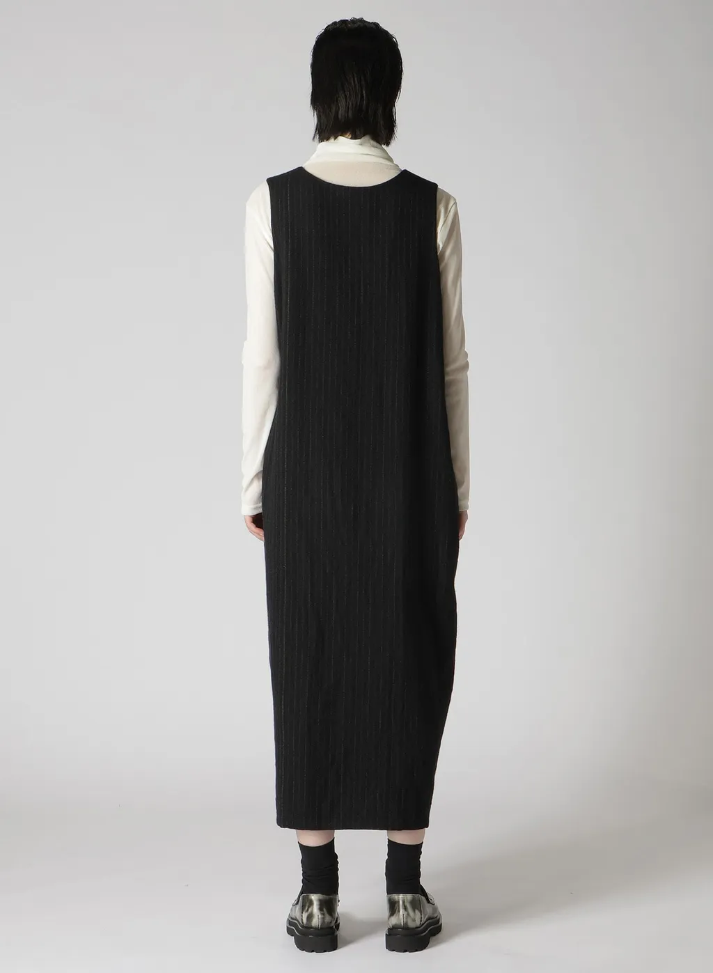 Wool Pinstripe Sleeveless Dress
