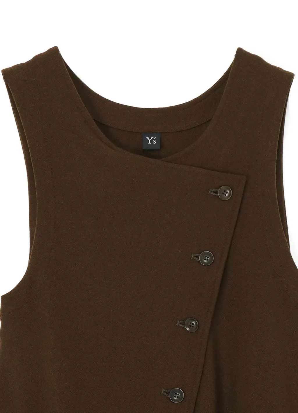 Wool Flannel Dress With Diagonal Buttons