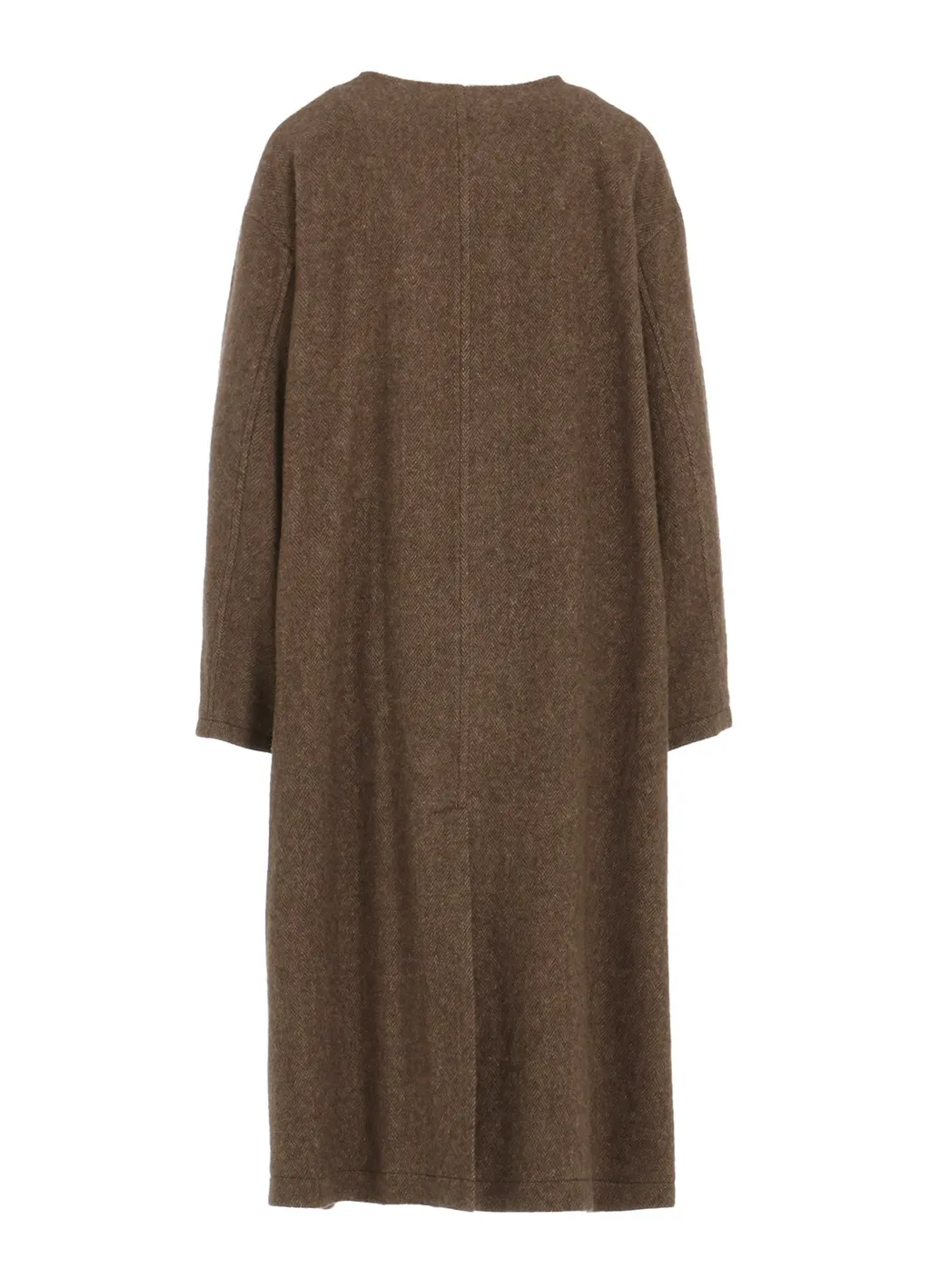 W/Li Herringbone Collarless Coat