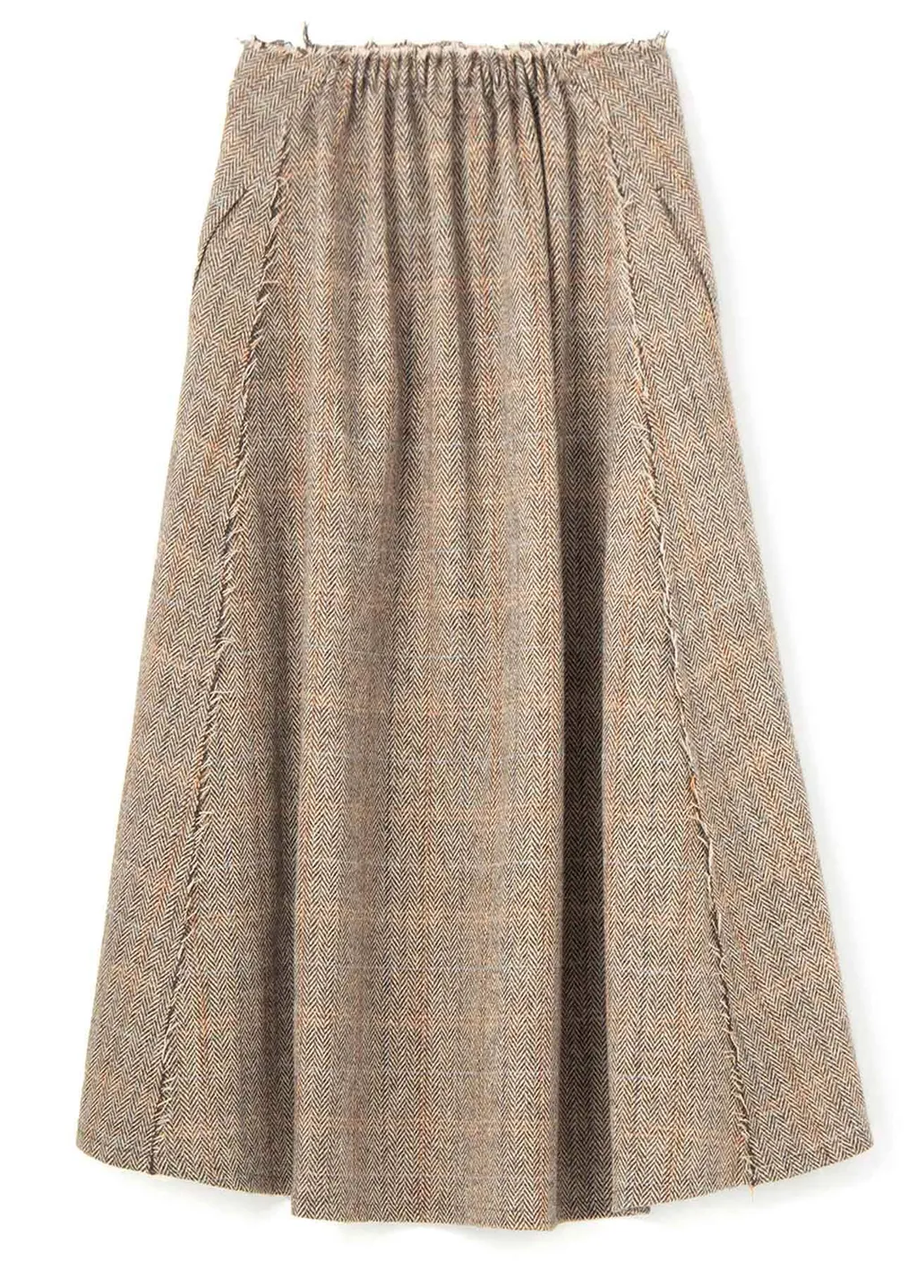 Wool British Tweed Back Drop Skirt