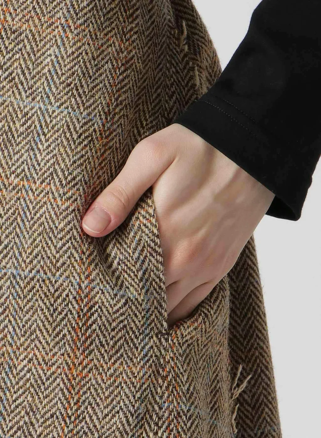 Wool British Tweed Back Drop Skirt