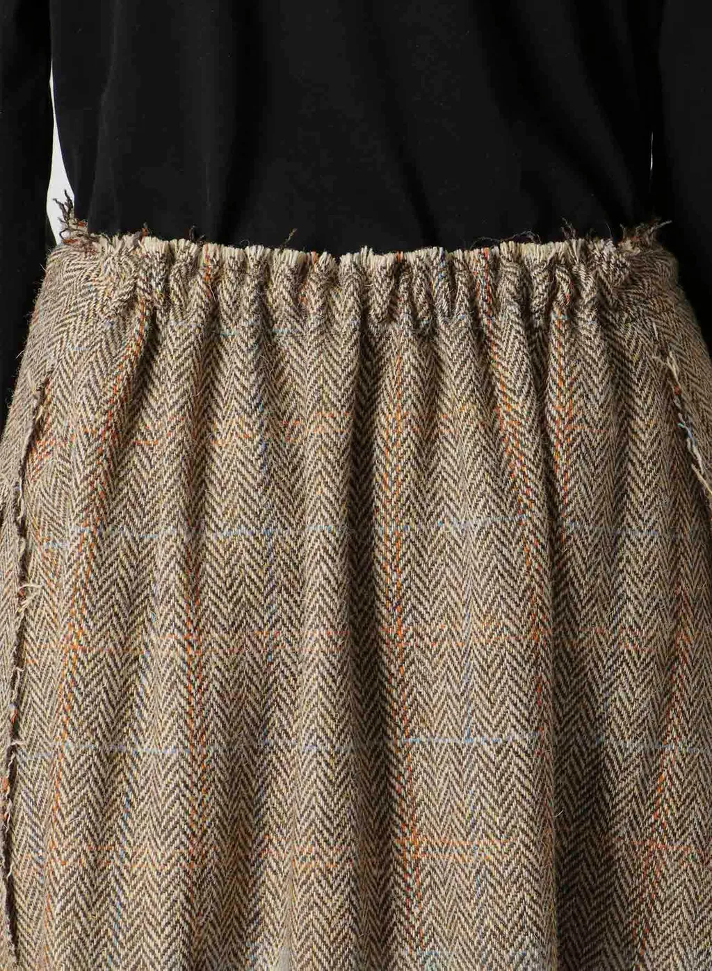 Wool British Tweed Back Drop Skirt