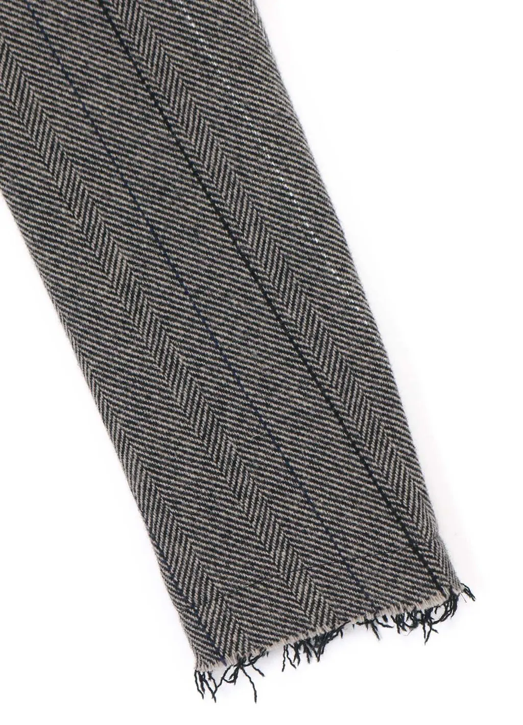 Wool Tweed Herringbone Asymmetric Jacket