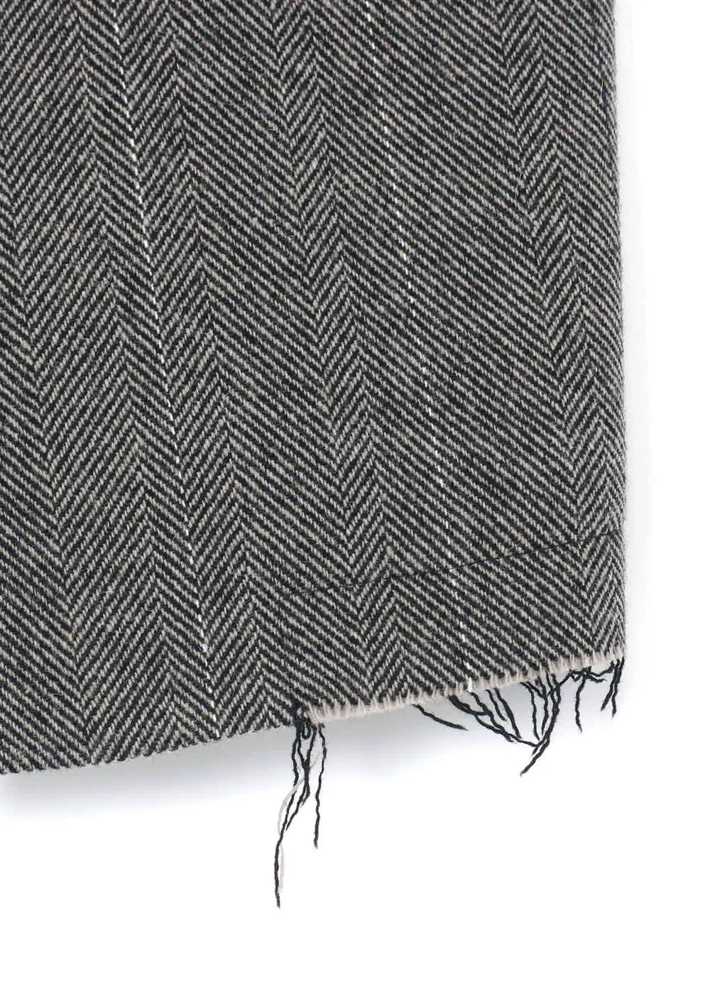 Wool Tweed Herringbone Asymmetric Jacket