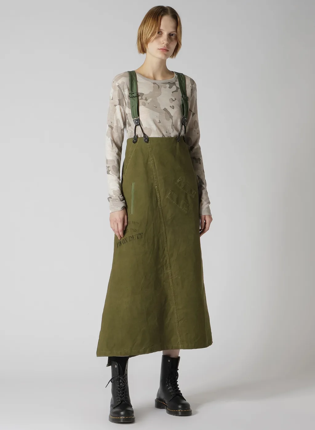 Military Tent Cloth Suspenders Skirt