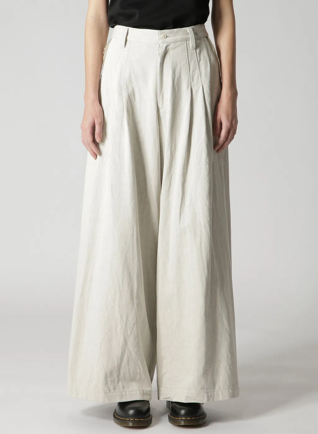 10Oz Denim Double Pleated Wide Leg Pants