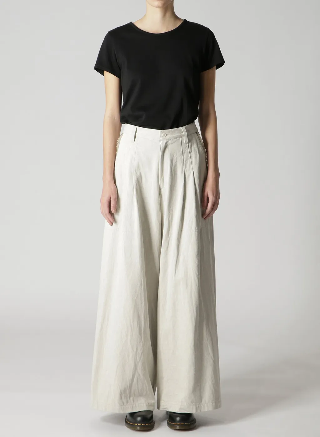 10Oz Denim Double Pleated Wide Leg Pants