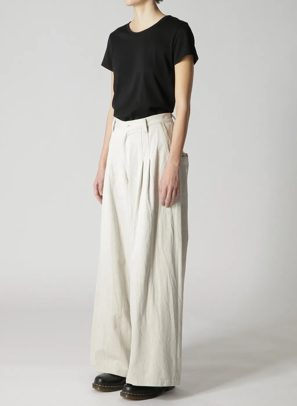 10Oz Denim Double Pleated Wide Leg Pants