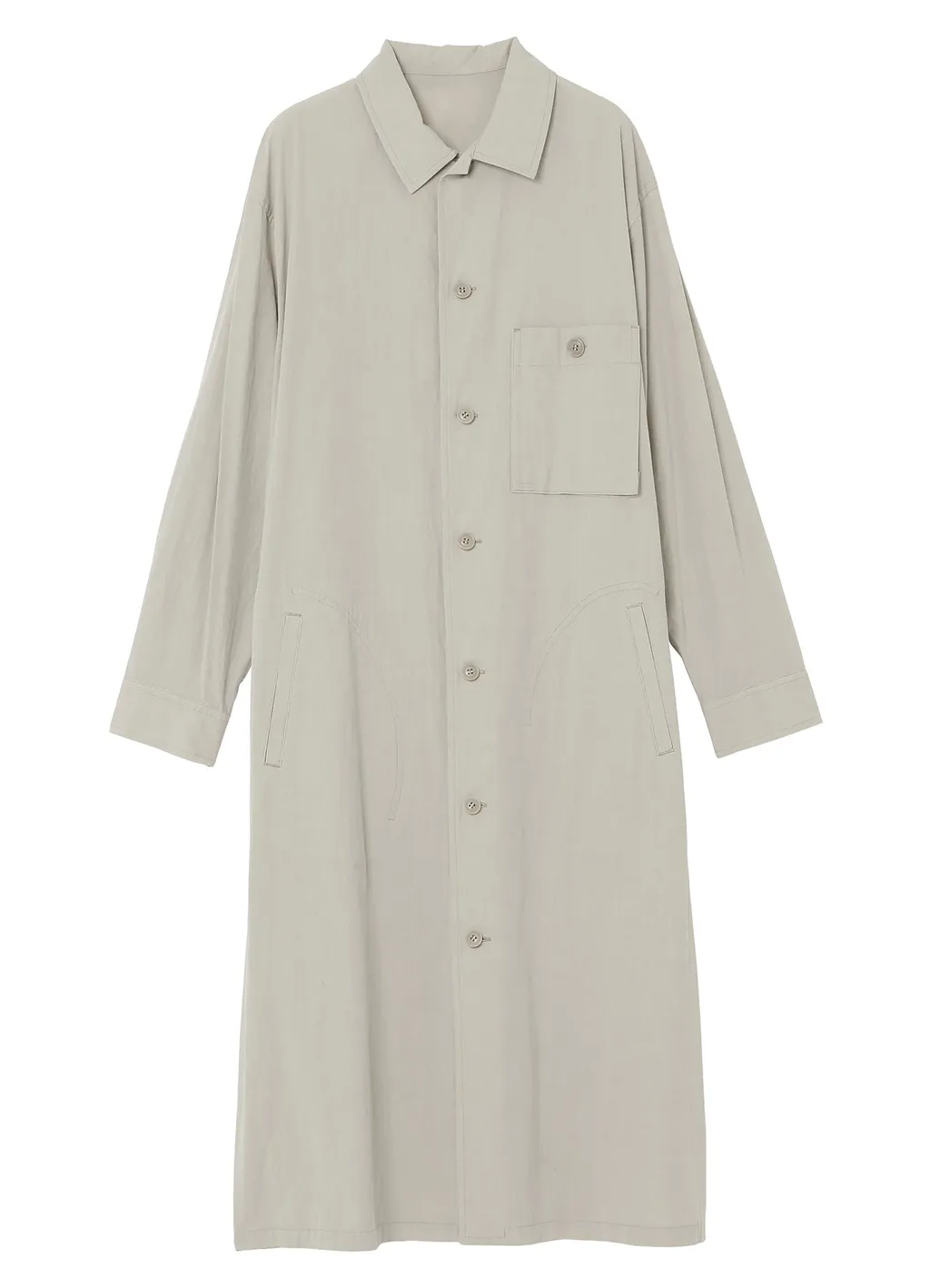 Cotton Chambray Shirt Dress With Pocket