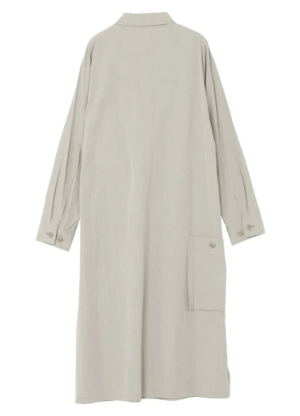 Cotton Chambray Shirt Dress With Pocket
