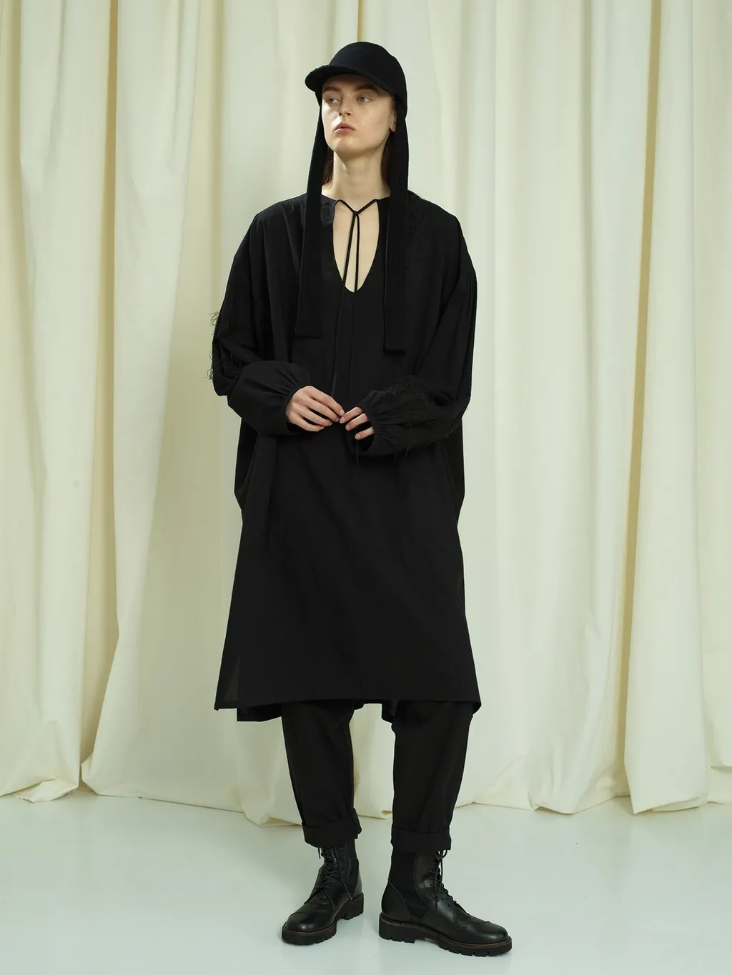 Powder Snow Wash Cotton Tunic Dress