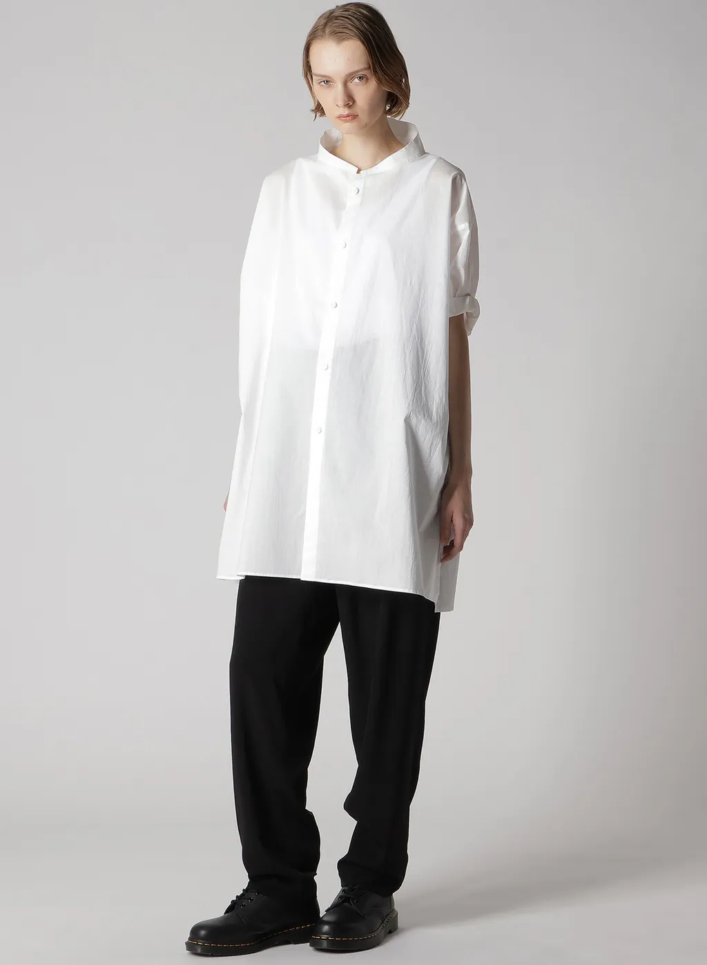 60 Lawn Powder Snow Washer Cut Out Collar Blouse
