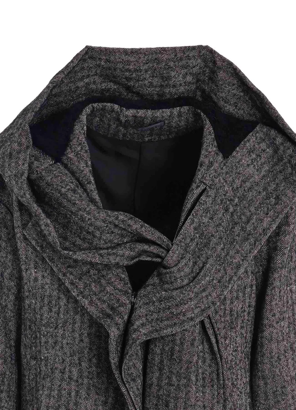 Linen/Wool Raised Herringbone Hoodie Jacket