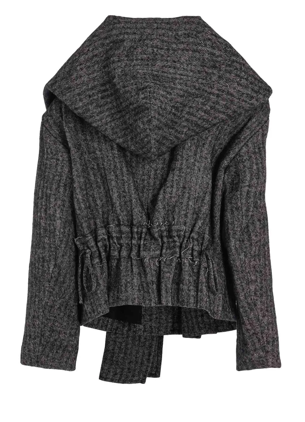 Linen/Wool Raised Herringbone Hoodie Jacket